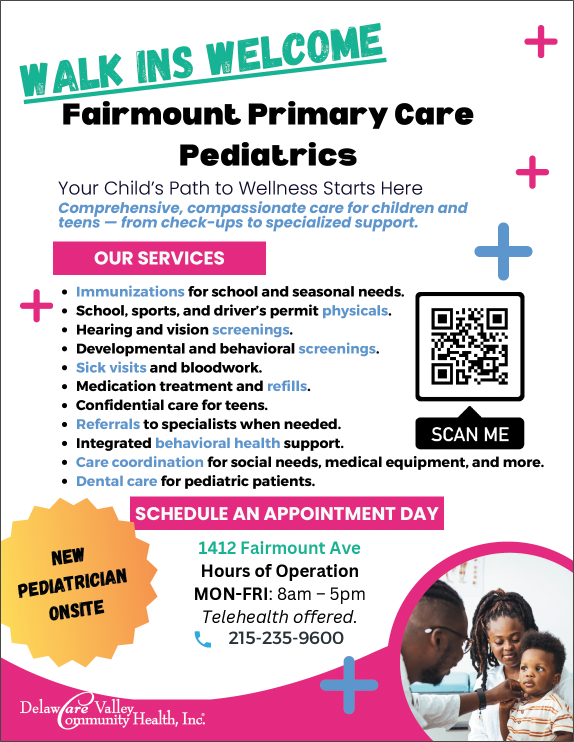 Fairmount primary care Pediatrics Flyer
